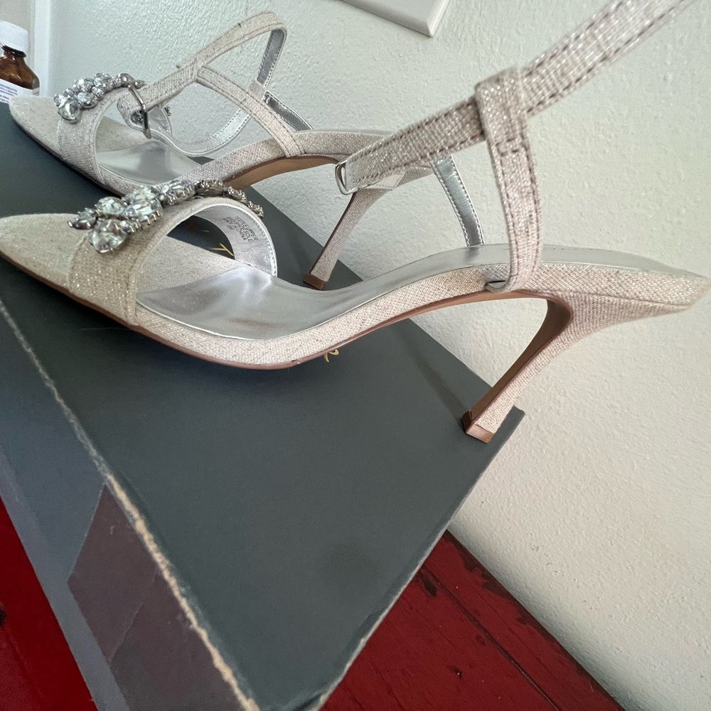 Ann Taylor (new) silver and crystal shoes.